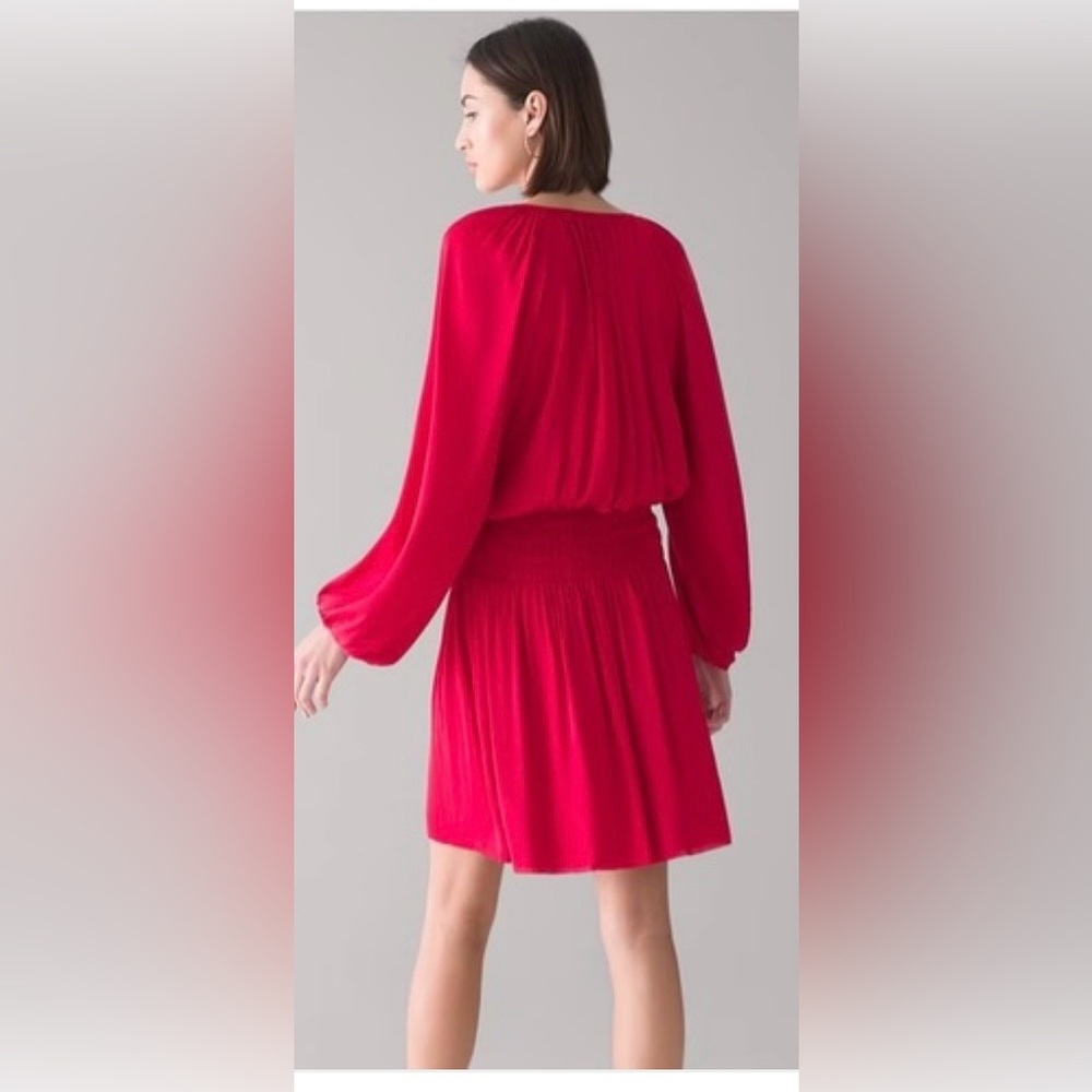 White House Black Market LS Drop Waist Blouson Dress M BNWT